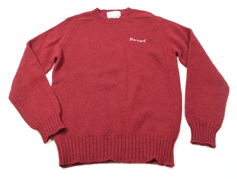 Vintage HARVARD Angus MacBain Shetland Wool Sweater Mens Medium Red Knit